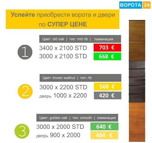 Гаражные секционные ворота Ryterna на сайте http://vorota24.com.ua/